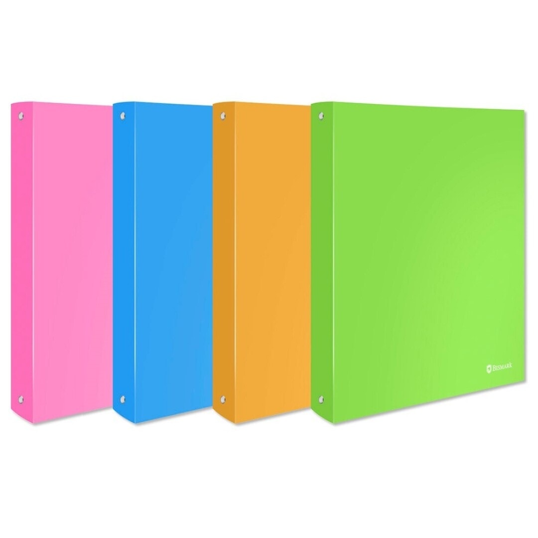 Ring Binder Bismark Pp A4 4 Rings 25Mm Neon Assorted 332679