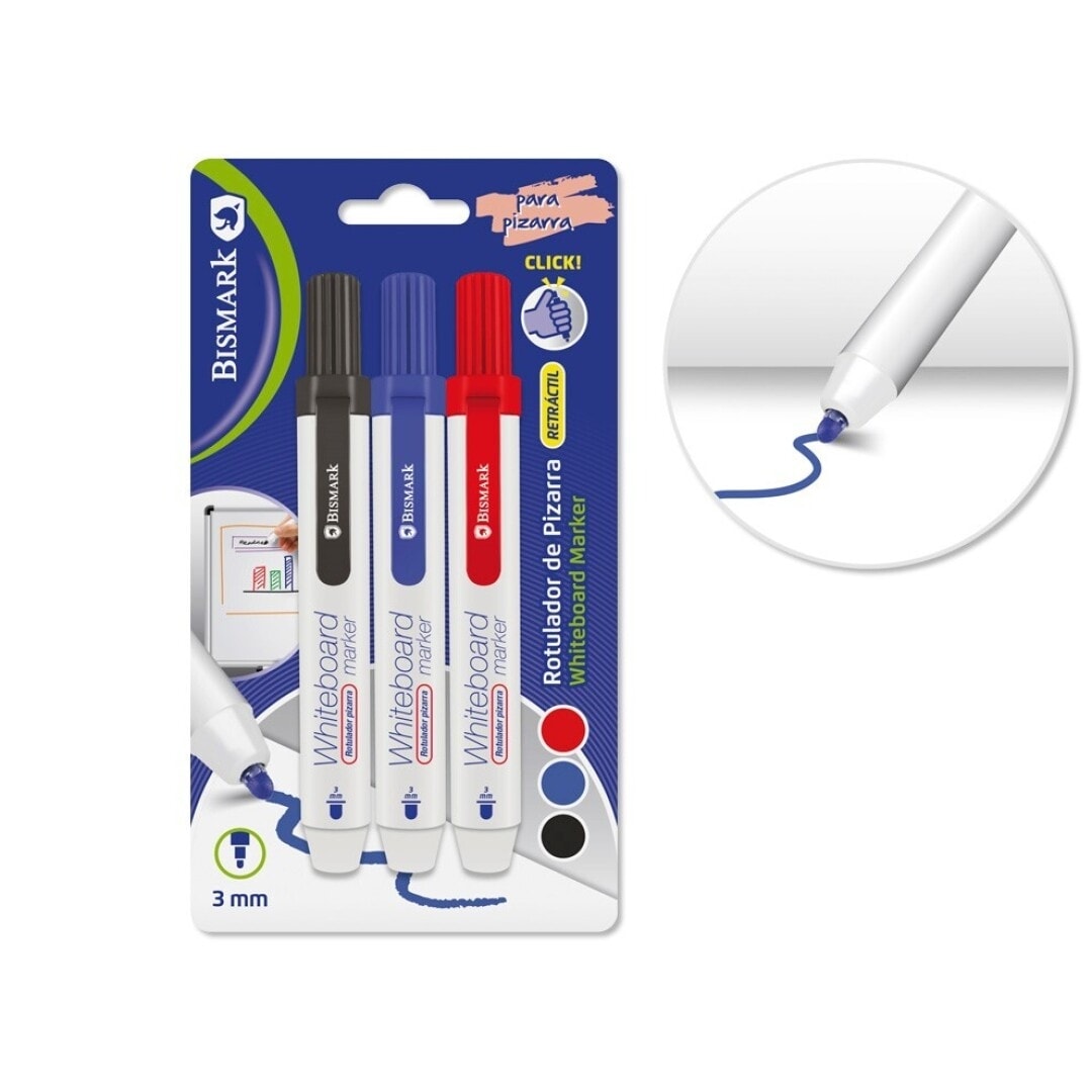 Marker Dry-Erase Bismark Retractable 3/Pack 332576