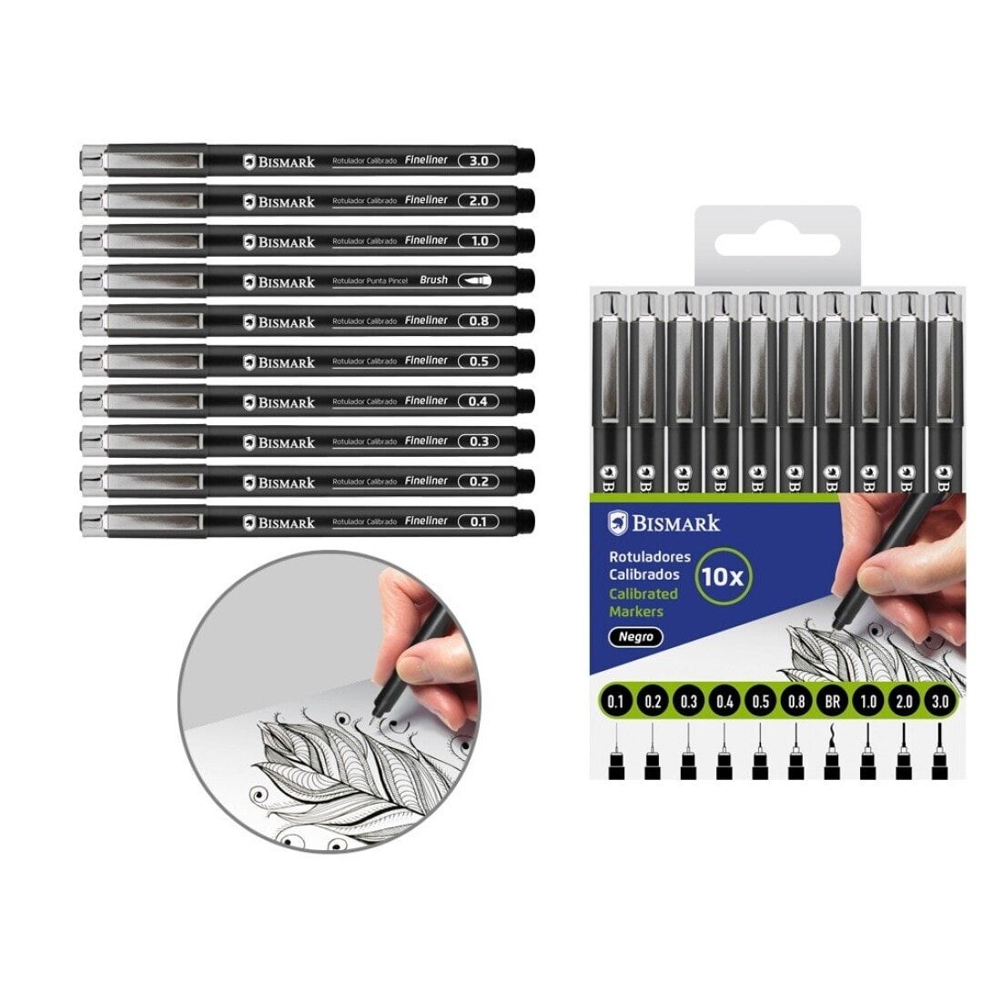 Marker Bismark Graphic Black Liner 10/Pack 332336