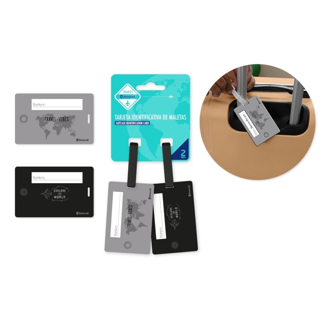 Luggage Tag Bismark 2/Pack Black/Grey 332528