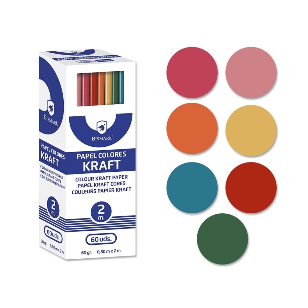 Kraft Paper Roll Bismark 2Mx80Cm Assorted
