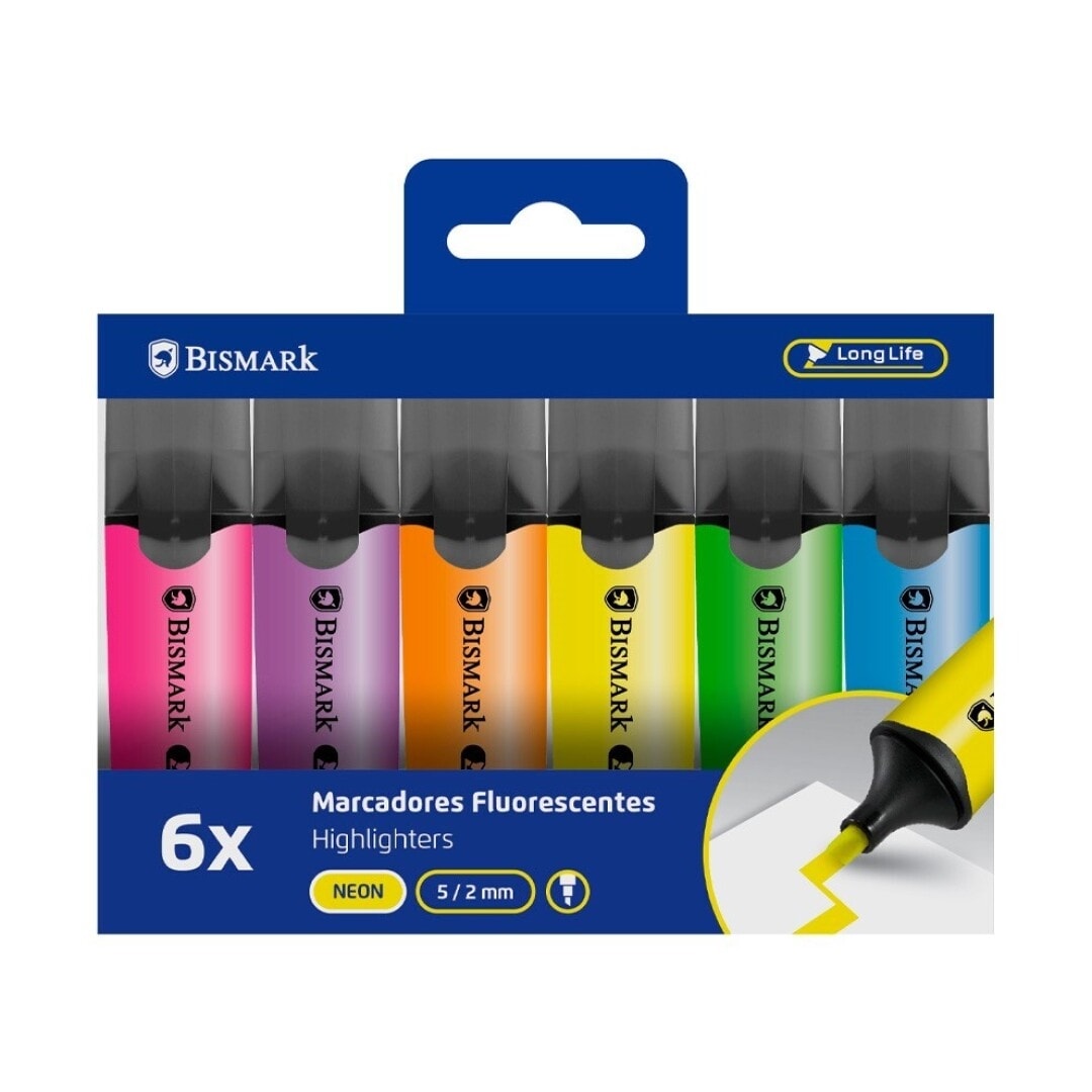 Highlighter Bismark 6/Pack Long-Life Neon 332208