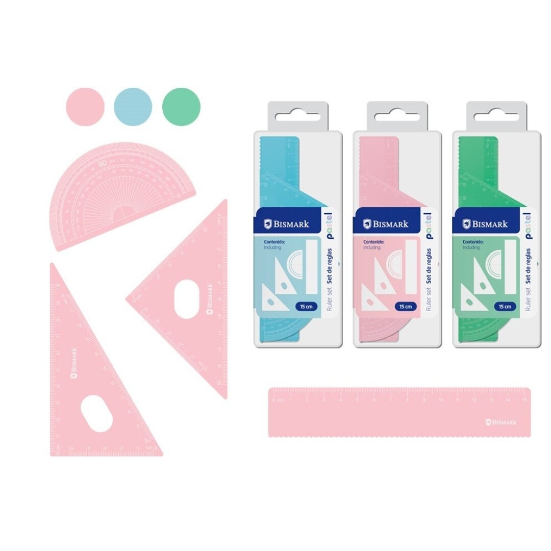 Geometric Set Bismark 4/Pack 15 Cm Pastel Color 332325