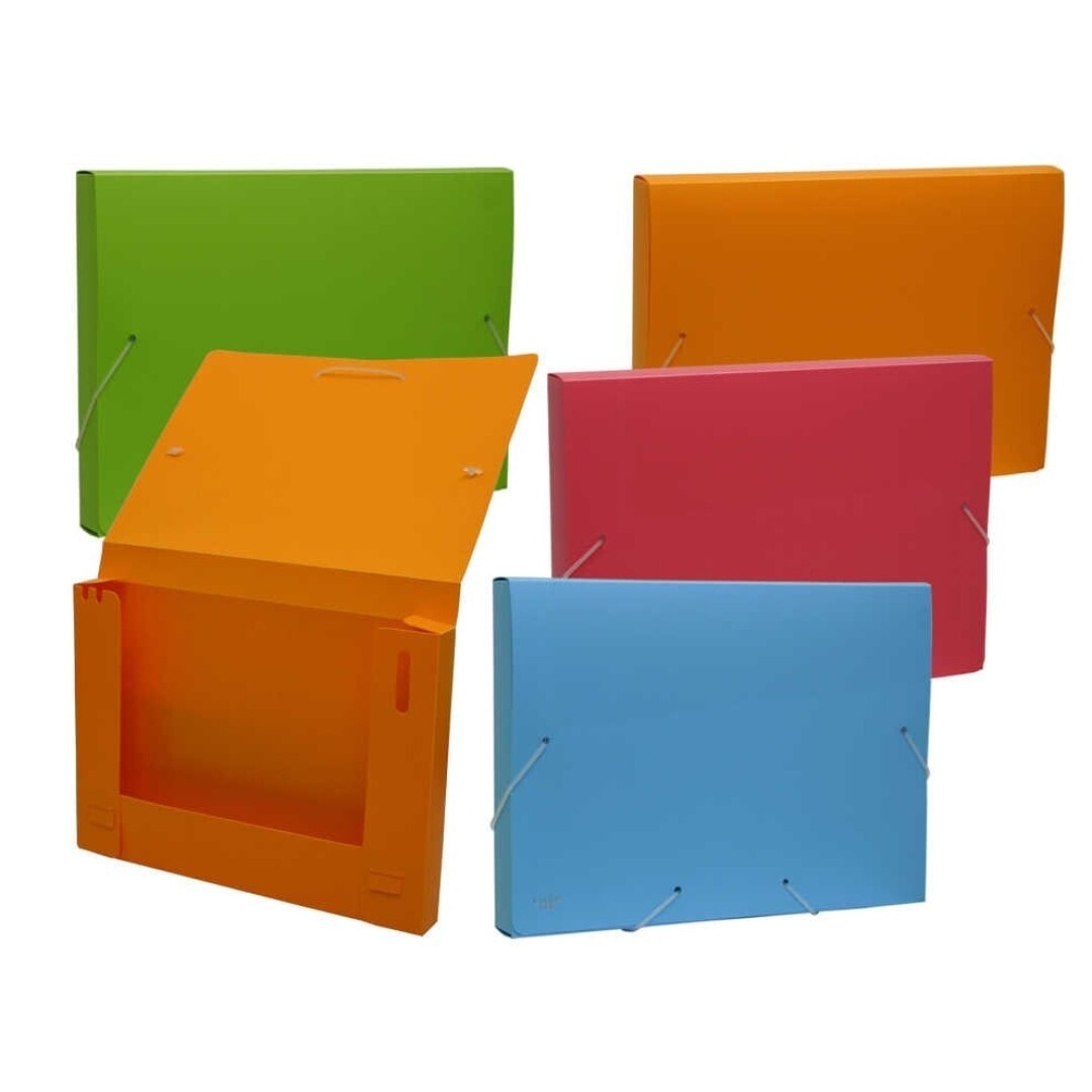 Folder W/3 Flaps And Elastic Bismark Pp A4 50Mm Luxe Assorted
