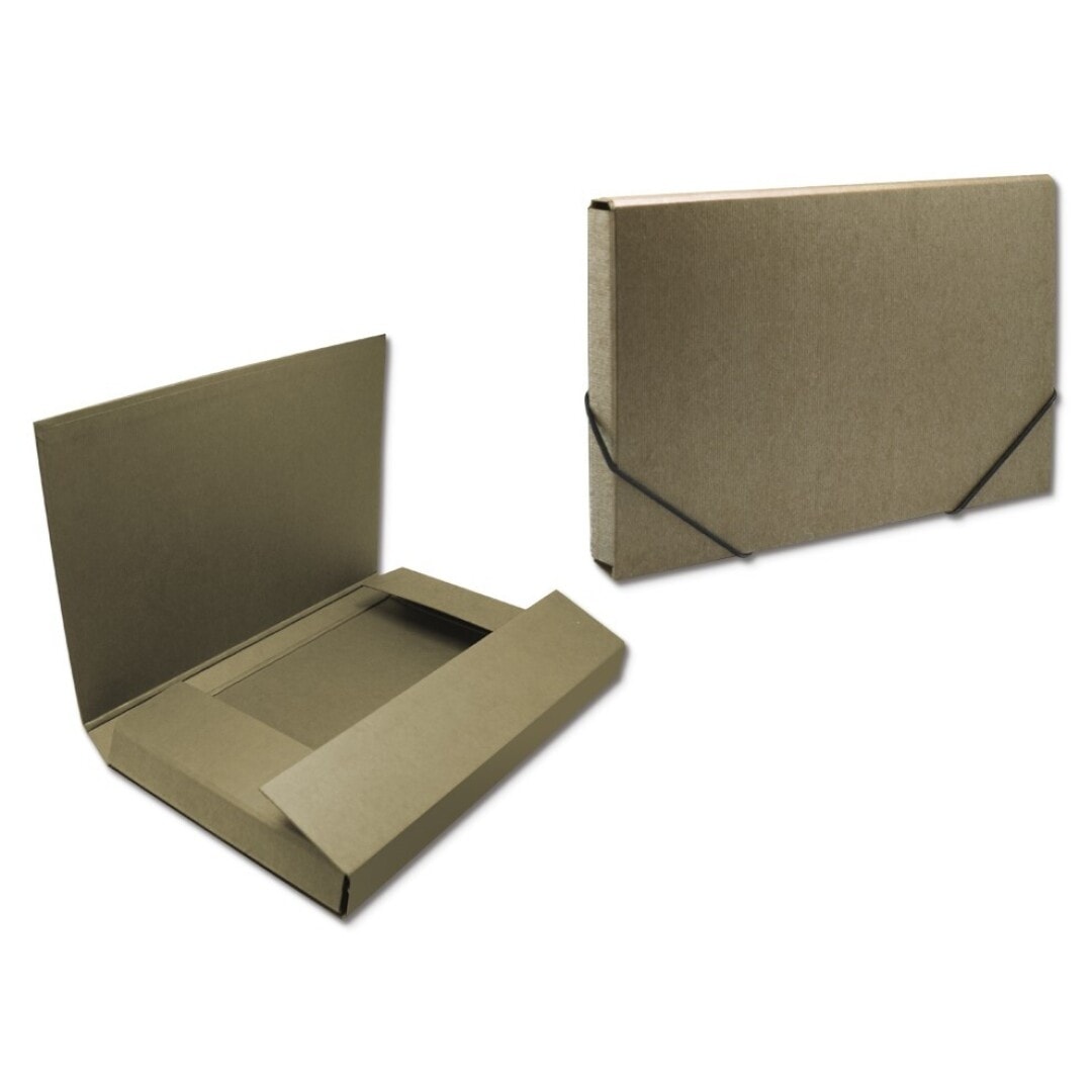 Folder W/3 Flaps And Elastic Bismark Cardboard A4 50Mm Kraft