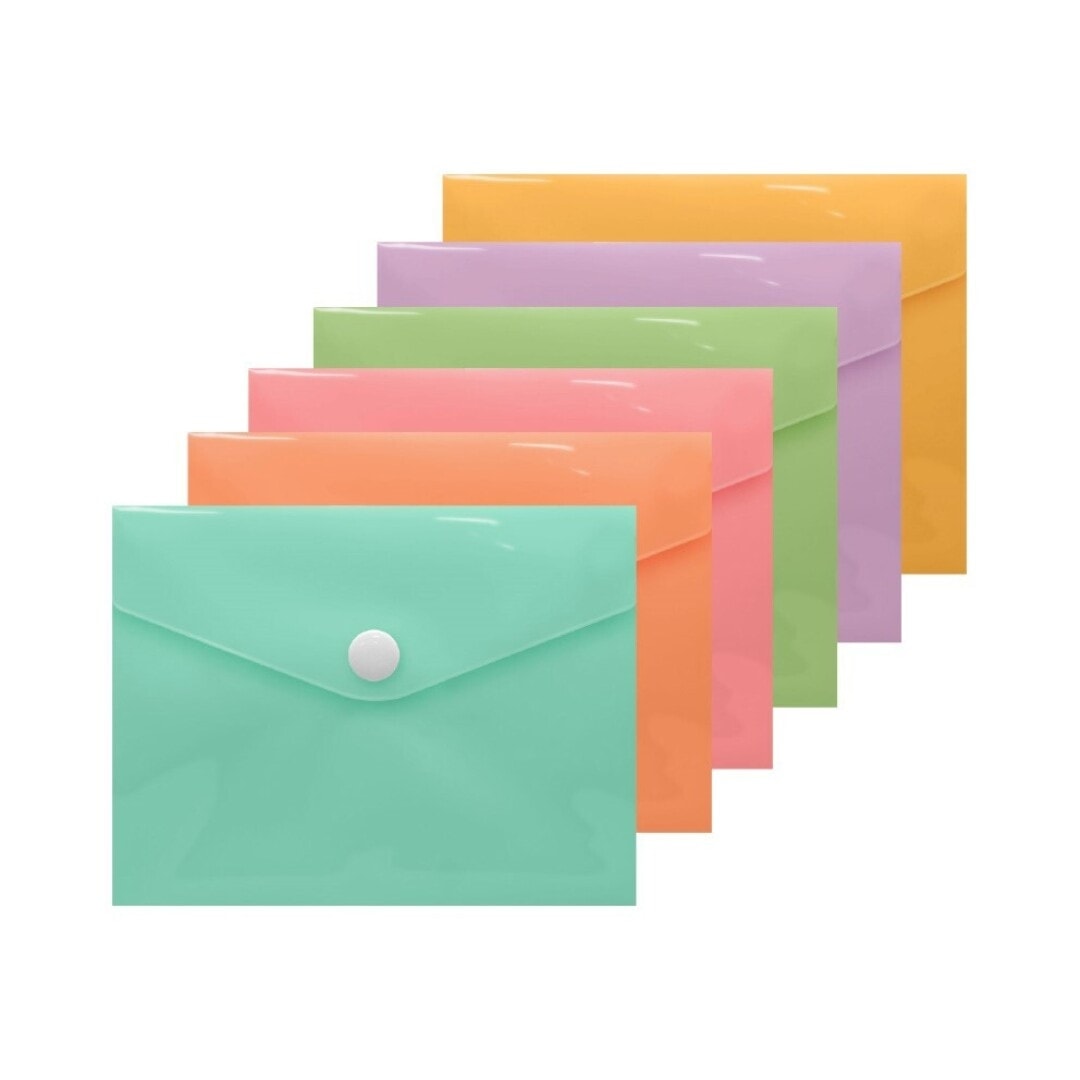 File Envelope Bismark Pp A6 W/Bottom A6 Pastel