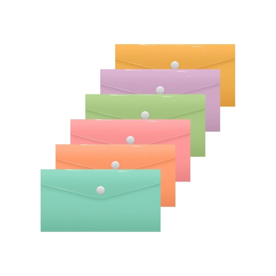 File Envelope Bismark Pp 240X125Mm W/Bottom Pastel 332045