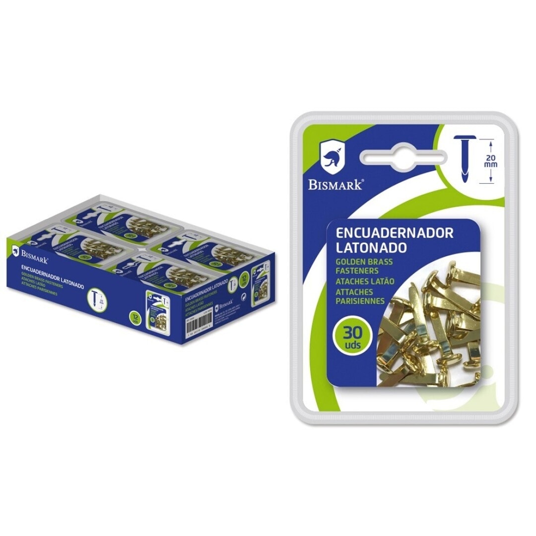 Fastener Bismark Golden Brass 20Mm 30/Blister 328550