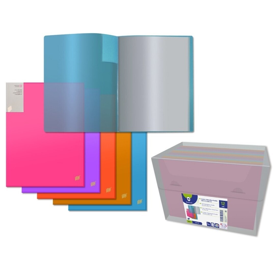 Display Book Bismark Pp A4 40 Pockets Neon Assorted