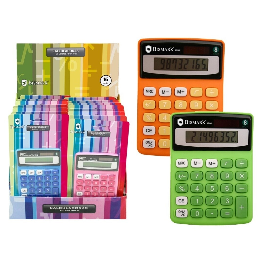Calculator Bismark 8 Digits 9X11Cm Assorted