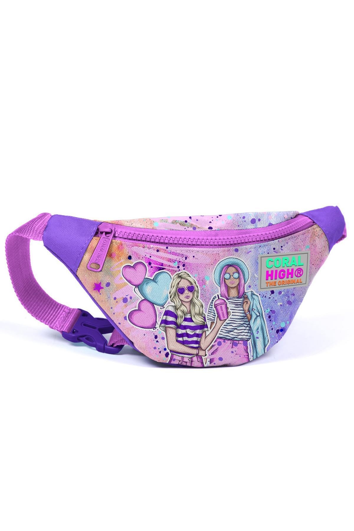 Waist Bag  Girls Heart Coral High