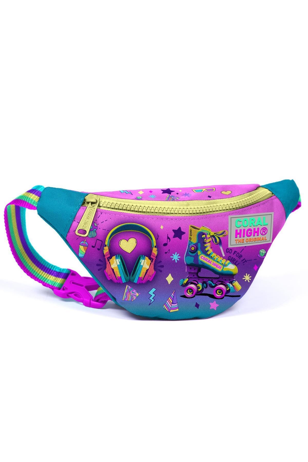 Waist Bag  Girl Skate Headset Coral High