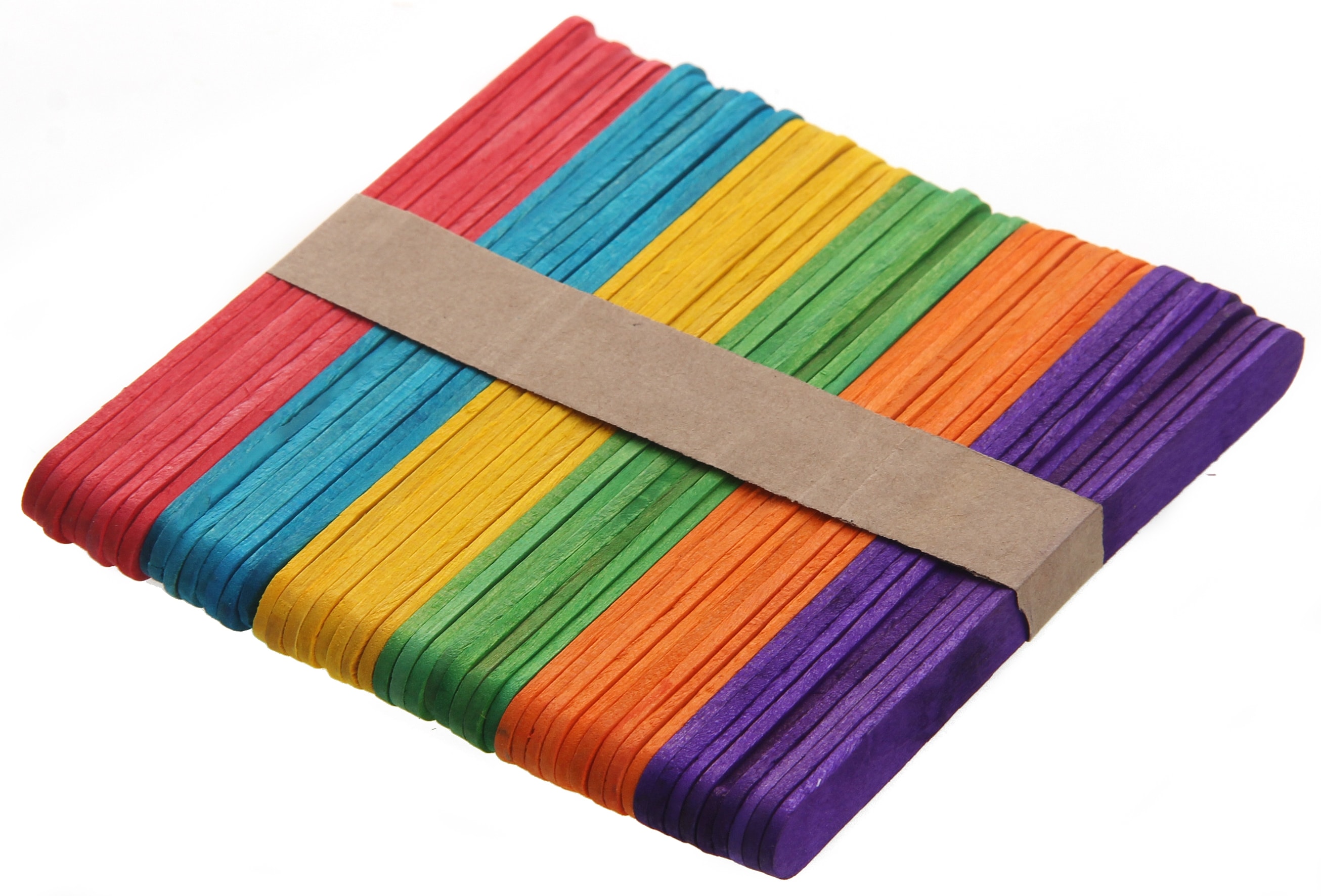 Craft For  All Colored Wooden Sticks 50Pcs 114X10X2Mm Ca-131