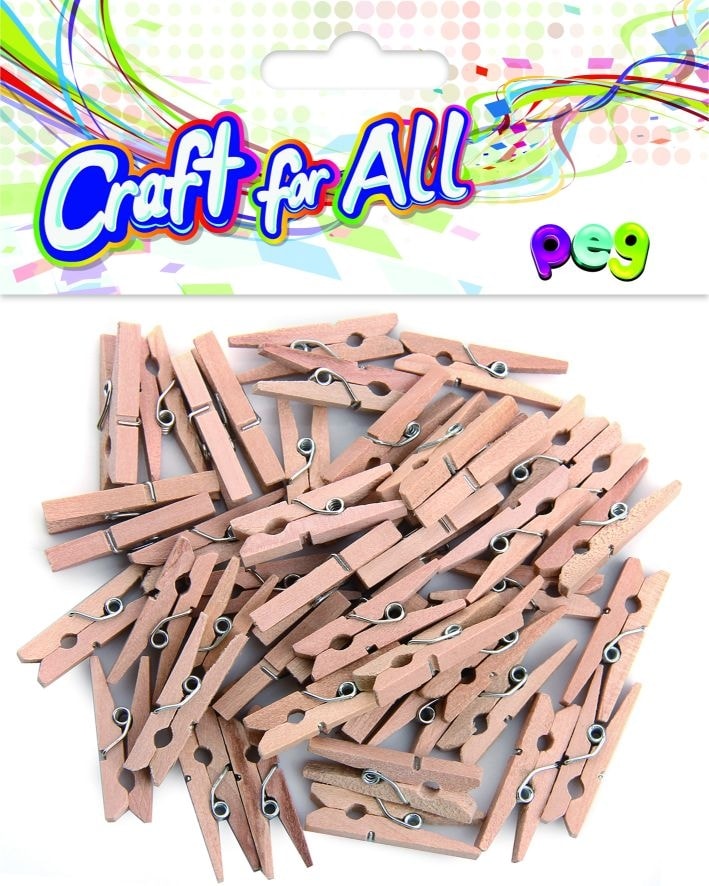 Craft For All Wooden Peg Natural 3Cm 48Pcs/Pack Ca-196