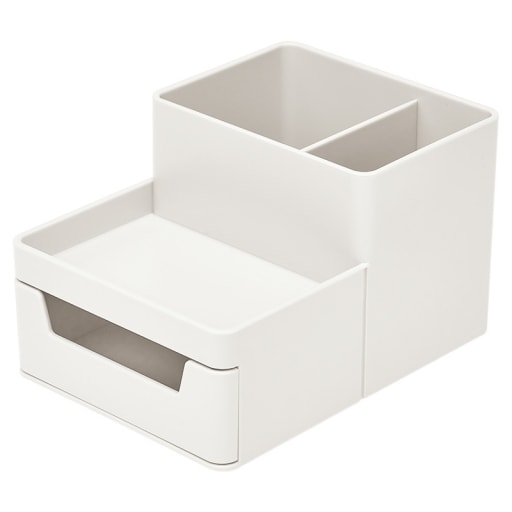 Desk Organizer Comix 3Comp. 1Drawer Ivory White B2009
