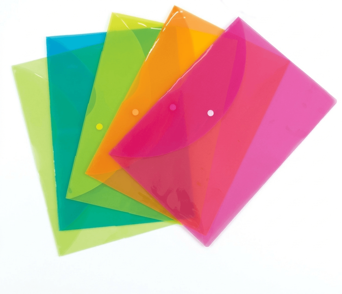 File Envelope Flexoffice A4 W/Buttom Neon Green 0.18Mm Fo-Cbf05