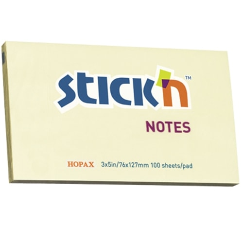 Stick Notes Stick N 76X127Mm 100Sh.Pastel Yellow 21009
