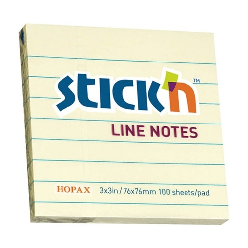 Stick Notes Stick N 76X 76Mm 100S.Pas.Yellow Lines 21054