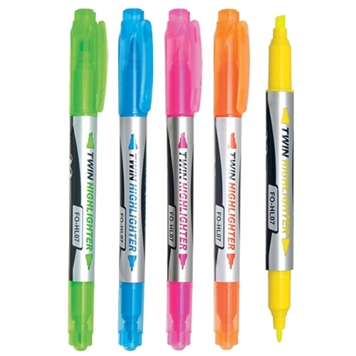 Highlighter Flexoffice Twin Yellow Fo-Hl07