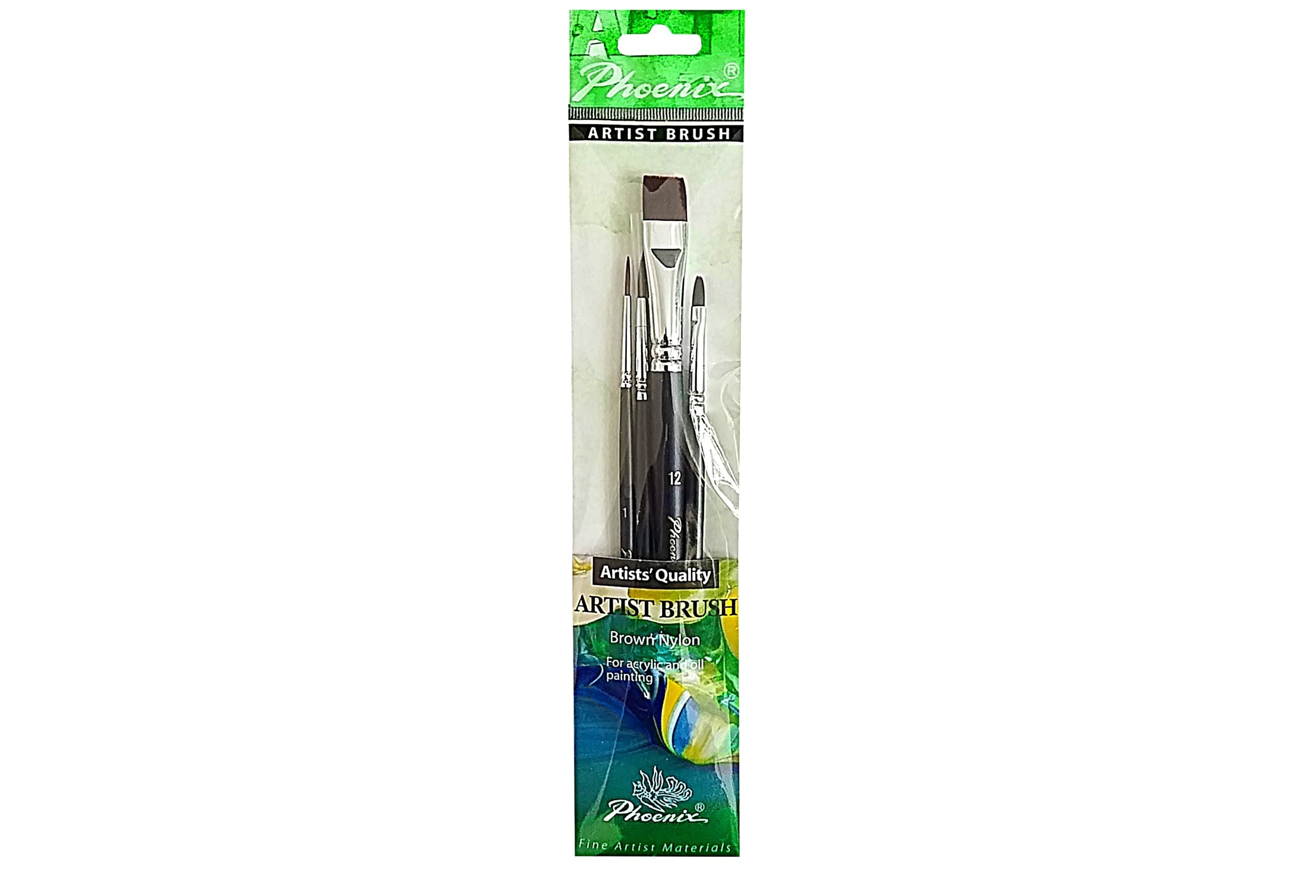 Brush Phoenix Acrylic Brown 4/Pack