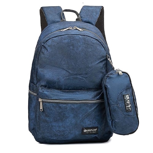 Navy Blue Set Backpack Leopard