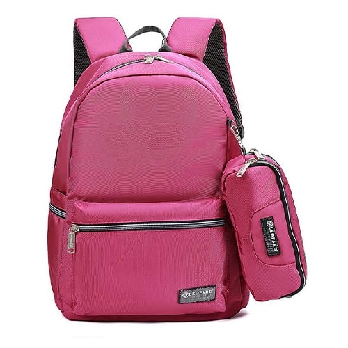 Pink Set Backpack Leopard