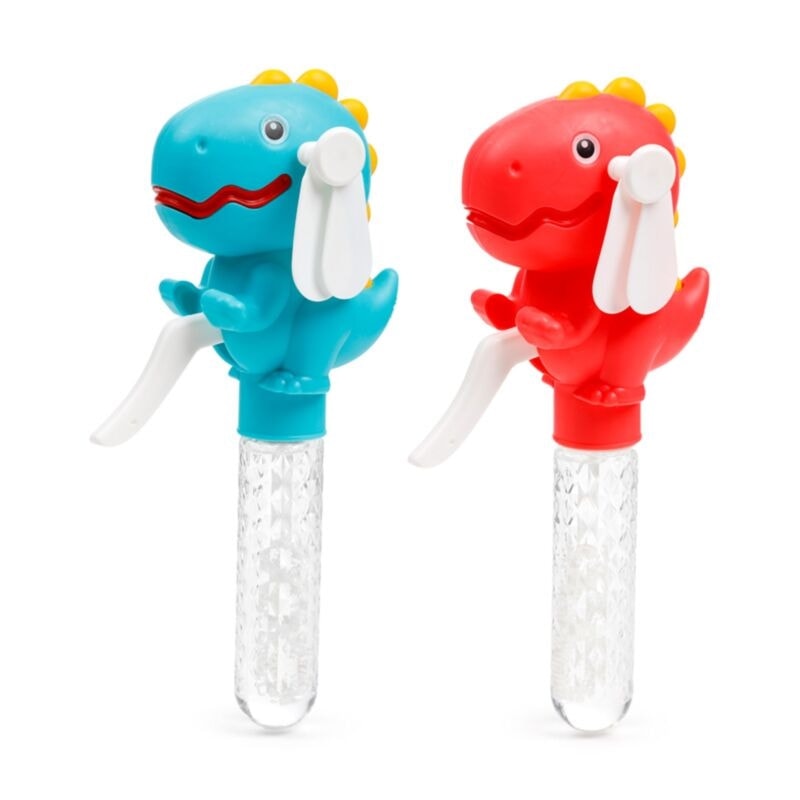 Dinosaur Handheld Hand-Operated Fan with Bubbles
