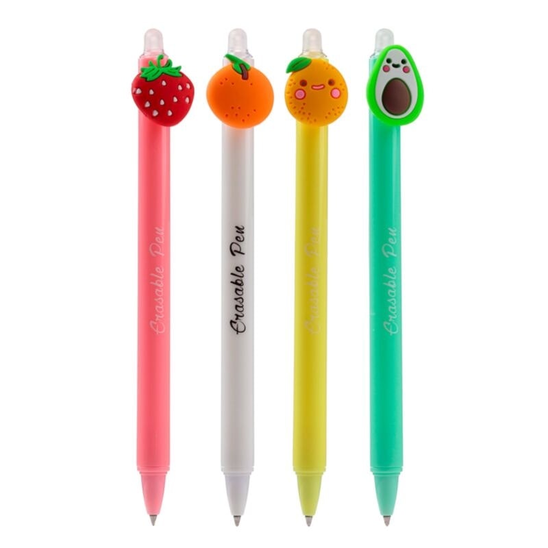 Cute Fruit Erasable Pen with PVC Topper