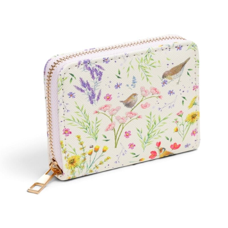 Jan Pashley Wings & Wildflowers Zip Around Small Wallet Purse