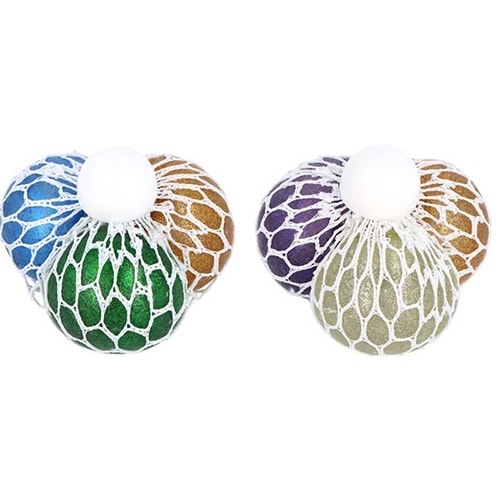 Ball W/Mesh Squeeze Glitter Assorted N51830