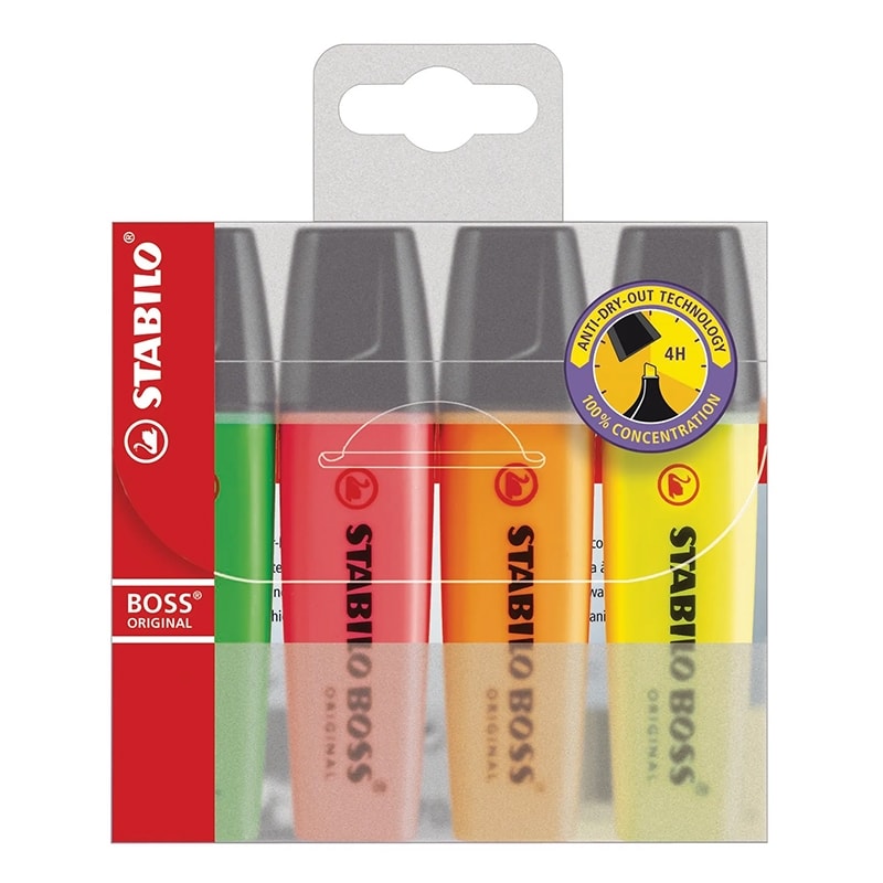 Highlighter Stabilo Boss Wallet 4Pcs St70.4