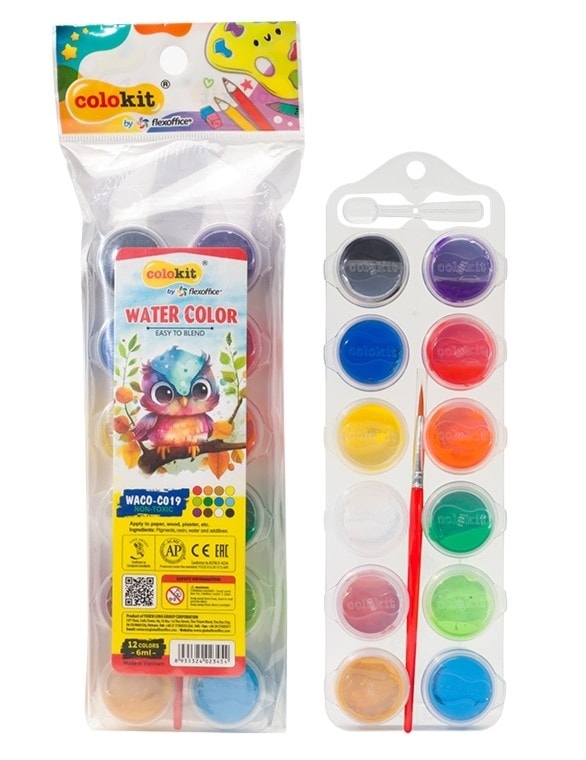 Watercolor Paint Flexoffice Colokit 12/Pack 6Ml Waco-C019