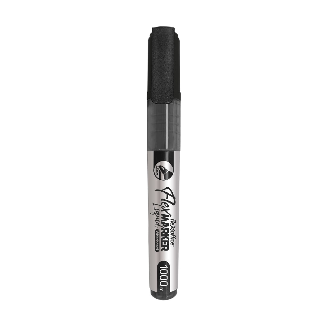 Marker Dry-Erase Flexoffice Bullet Liquid Black Wb016