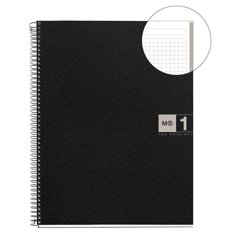 Notebook miquelrius A5 Squared 1Sub 80Sh Pp Spiral Grey 2653