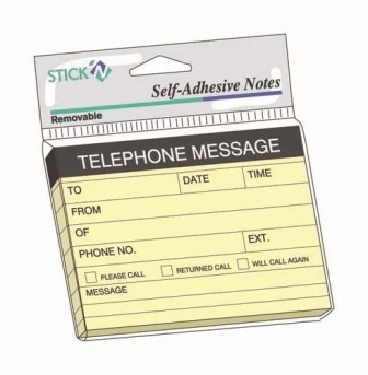 Stick Notes Stick N Tel Message 76X101Mm 100S 21087