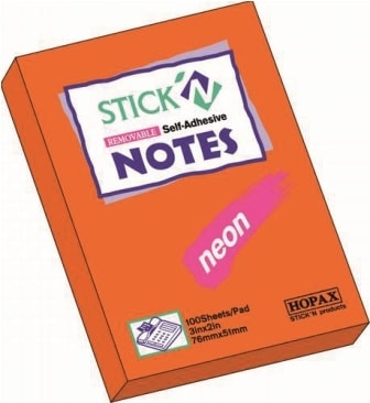 Stick Notes Stick N 76X 50Mm 100Sh Neon Orange 21160