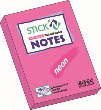Stick Notes Stick N 76X 50Mm 100Sh Neon Pink 21162