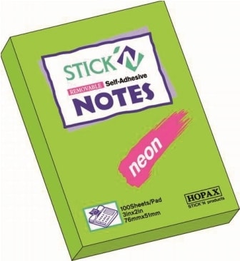 Stick Notes Stick N 76X 50Mm 100Sh Neon Lime 21163