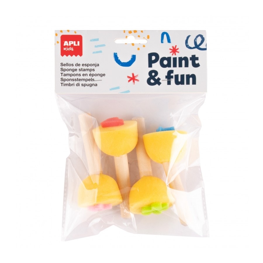 Sponge Stamps with Wooden Handles