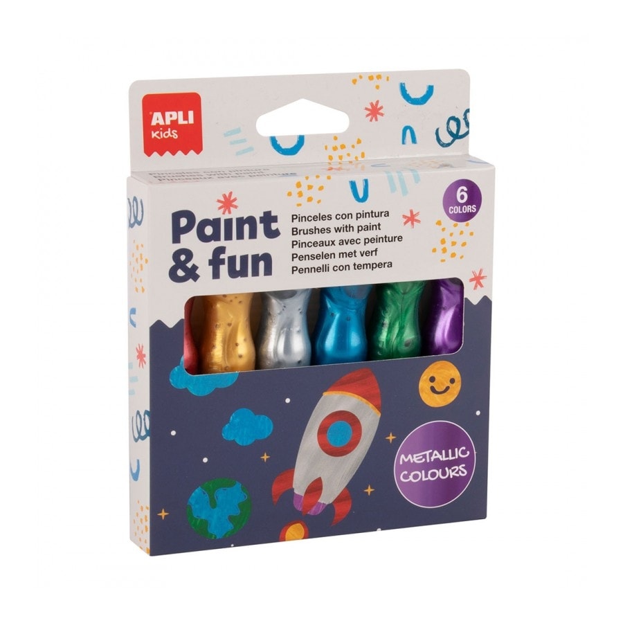 Brushes with metallic paint