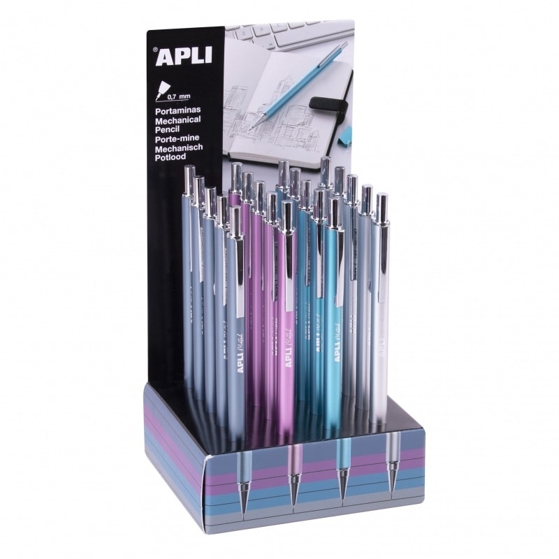 Mechanical Pencil Apli 0.7Mm Metal With Cap And Eraser