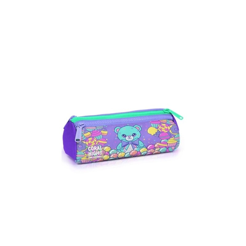 Pencil Case Coral High Teddy Purple Triangular 3 Comp. 31005