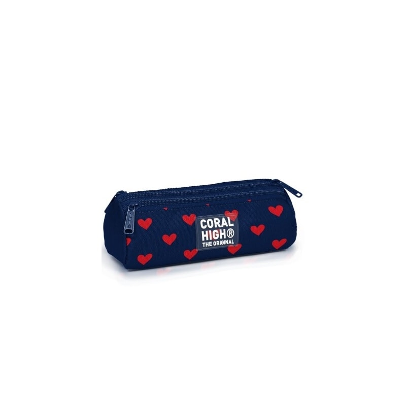 Pencil Case Coral Denim Heart Red Triangular 3 Comp. 31029