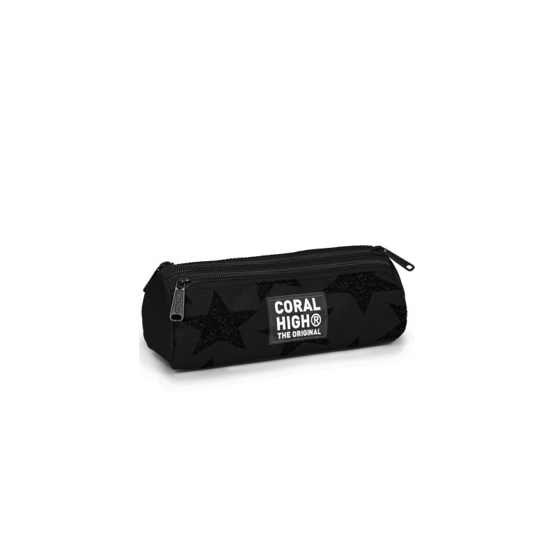 Pencil Case Coral Stars Black Triangular 3 Comp. 31037