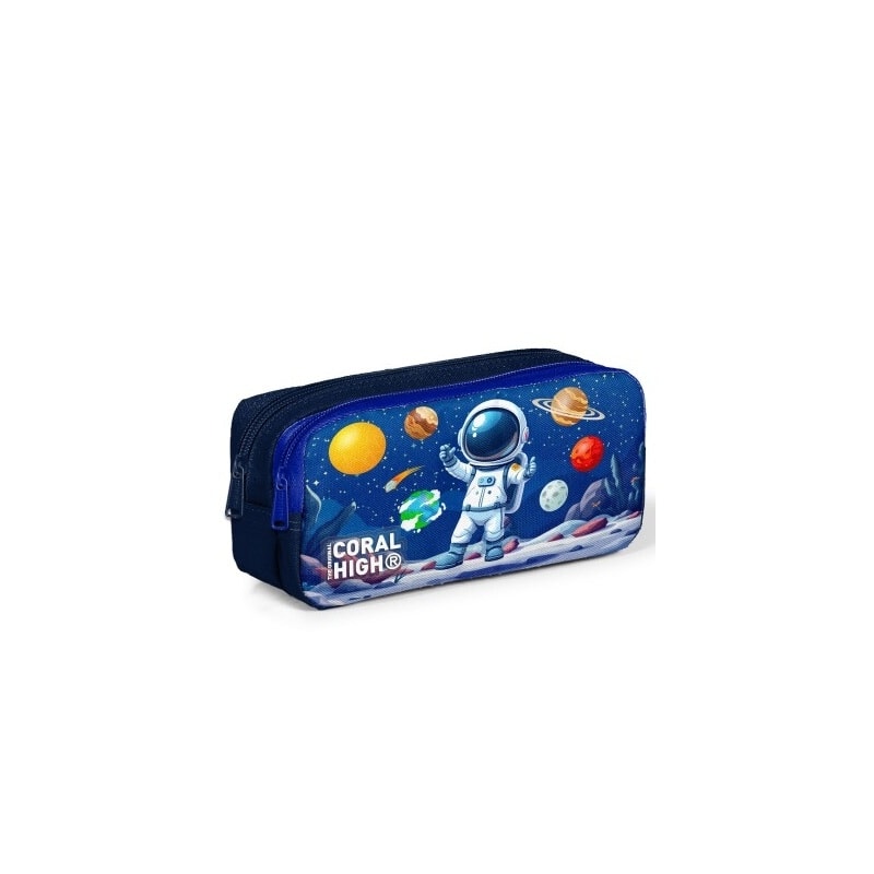 Pencil Case Coral Space Blue Squared 2 Comp. 31052