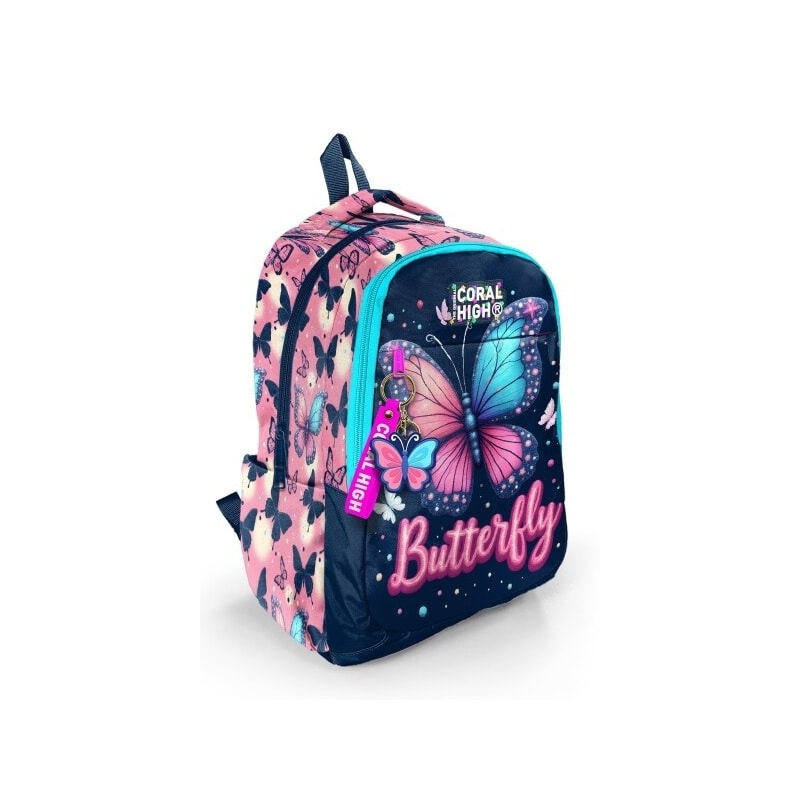 Backpack Coral High Kids Butterfly Navy Large 2 Comp. 33249