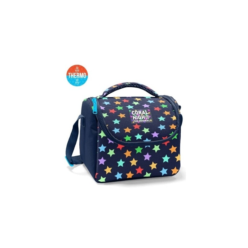 Lunch Bag Coral High Navy Stars Colored Thermo 37109