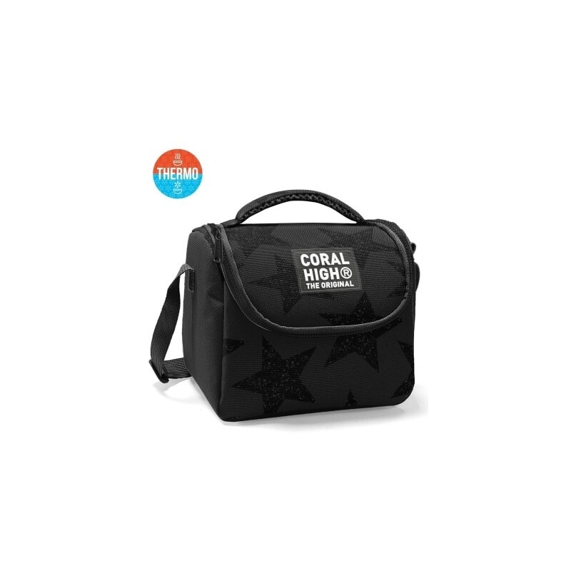 Lunch Bag Coral High Stars Black Thermo 37137