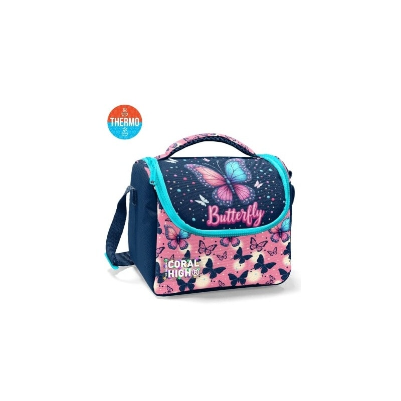 Lunch Bag Coral High Butterfly Navy Thermo 37149