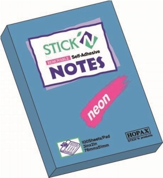 Stick Notes Stick N 76X 50Mm 100Sh Neon Blue 21207